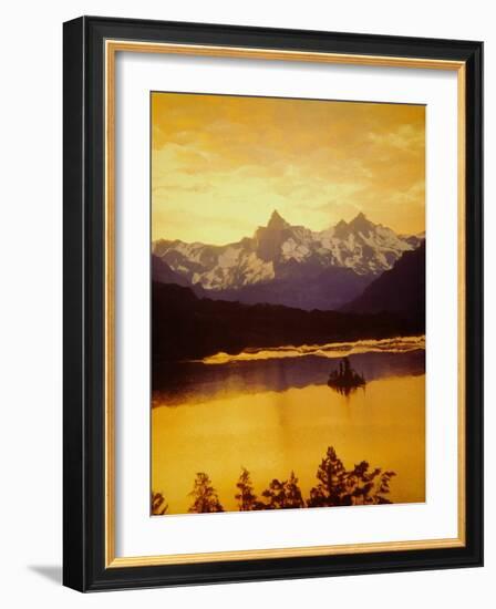 Sunset Over St. Mary Lake in Glacier National Park-Darrell Gulin-Framed Photographic Print