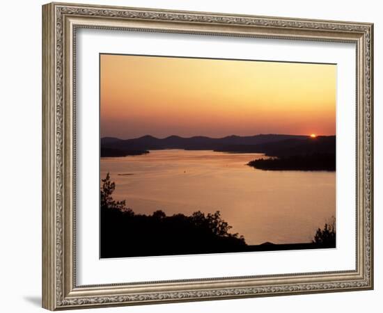 Sunset over Table Rock Lake near Kimberling City, Missouri, USA-Gayle Harper-Framed Photographic Print