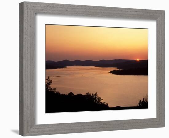 Sunset over Table Rock Lake near Kimberling City, Missouri, USA-Gayle Harper-Framed Photographic Print