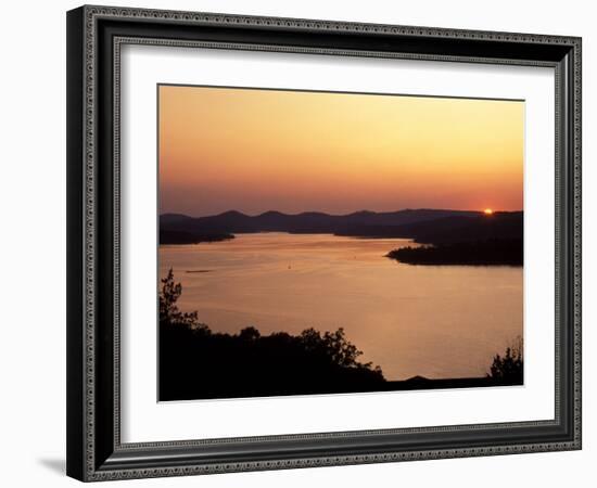 Sunset over Table Rock Lake near Kimberling City, Missouri, USA-Gayle Harper-Framed Photographic Print