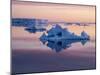 Sunset over tabular and glacial ice near Snow Hill Island, Weddell Sea, Antarctica-Michael Nolan-Mounted Photographic Print