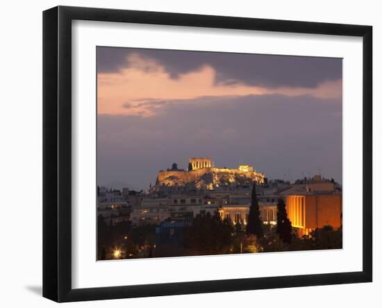 Sunset over the Acropolis, UNESCO World Heritage Site, Athens, Greece, Europe-Martin Child-Framed Photographic Print