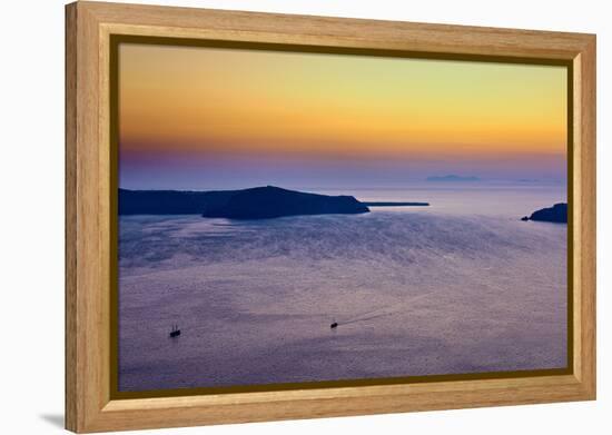 Sunset Over the Aegean Sea in Santorini Greece-null-Framed Stretched Canvas