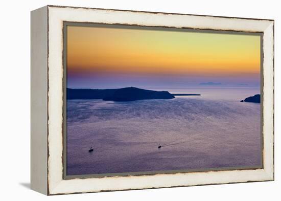 Sunset Over the Aegean Sea in Santorini Greece-null-Framed Stretched Canvas