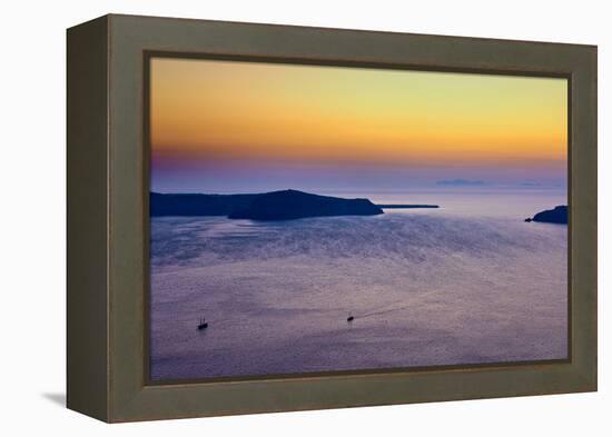 Sunset Over the Aegean Sea in Santorini Greece-null-Framed Stretched Canvas