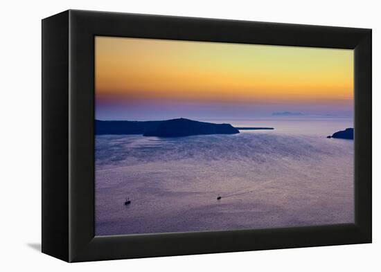 Sunset Over the Aegean Sea in Santorini Greece-null-Framed Stretched Canvas