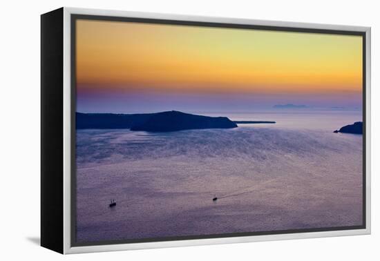 Sunset Over the Aegean Sea in Santorini Greece-null-Framed Stretched Canvas