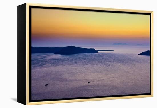 Sunset Over the Aegean Sea in Santorini Greece-null-Framed Stretched Canvas