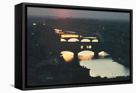 Sunset over the Arno, Florence, Italy-Peter Thompson-Framed Premier Image Canvas