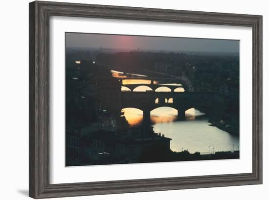 Sunset over the Arno, Florence, Italy-Peter Thompson-Framed Photographic Print