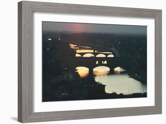 Sunset over the Arno, Florence, Italy-Peter Thompson-Framed Photographic Print