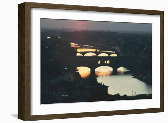 Sunset over the Arno, Florence, Italy-Peter Thompson-Framed Photographic Print