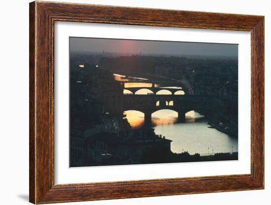 Sunset over the Arno, Florence, Italy-Peter Thompson-Framed Photographic Print