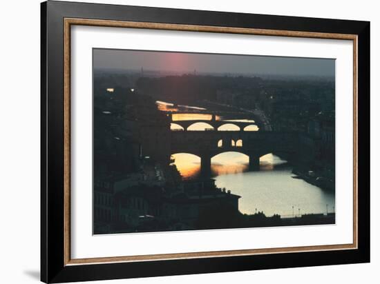 Sunset over the Arno, Florence, Italy-Peter Thompson-Framed Photographic Print