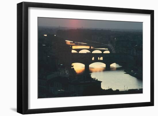 Sunset over the Arno, Florence, Italy-Peter Thompson-Framed Photographic Print