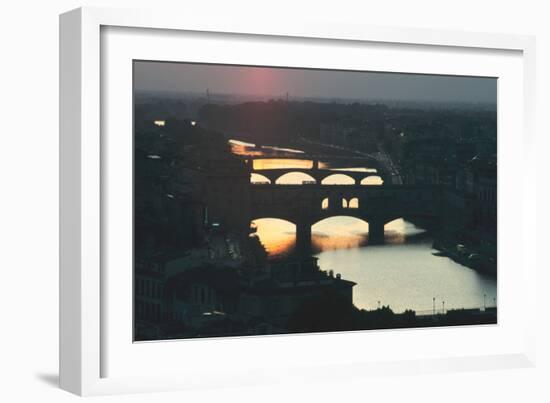 Sunset over the Arno, Florence, Italy-Peter Thompson-Framed Photographic Print