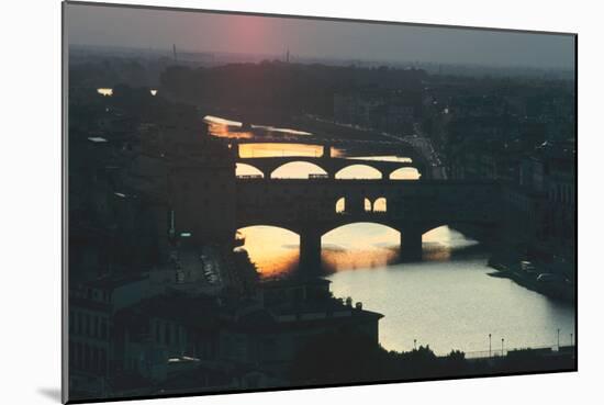 Sunset over the Arno, Florence, Italy-Peter Thompson-Mounted Photographic Print