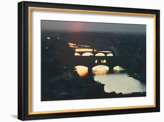 Sunset over the Arno, Florence, Italy-Peter Thompson-Framed Photographic Print