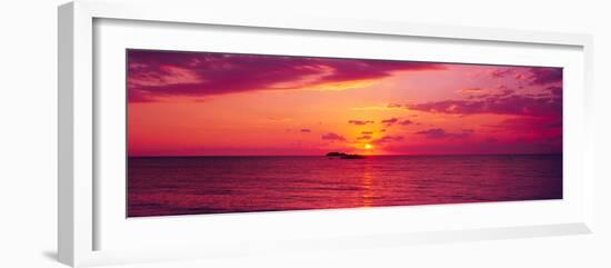 Sunset over The, Atlantic Ocean, Cat Island, Bahamas-null-Framed Premium Photographic Print
