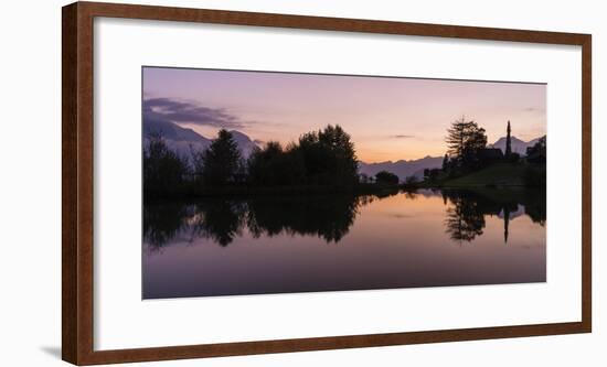 Sunset over the bathing lake on the Hasliberg-enricocacciafotografie-Framed Photographic Print