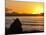 Sunset Over the Bay at Famara, Lanzarote's Finest Surf Beach, Canary Islands-Robert Francis-Mounted Photographic Print