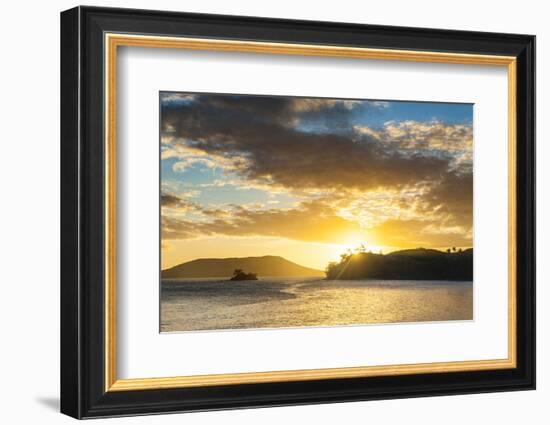 Sunset over the Beach, Nacula Island, Yasawa, Fiji, South Pacific-Michael Runkel-Framed Photographic Print