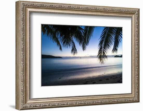 Sunset over the Beach, Naviti, Yasawa, Fiji, South Pacific-Michael Runkel-Framed Photographic Print