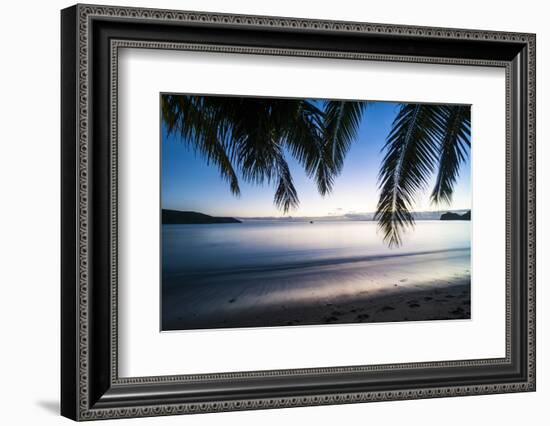 Sunset over the Beach, Naviti, Yasawa, Fiji, South Pacific-Michael Runkel-Framed Photographic Print