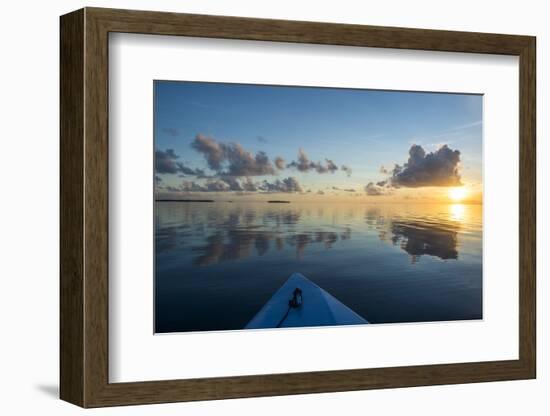 Sunset over the calm waters of Tikehau, Tuamotus, French Polynesia, Pacific-Michael Runkel-Framed Photographic Print