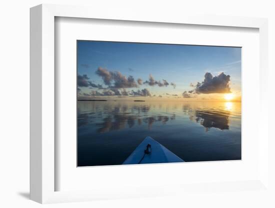 Sunset over the calm waters of Tikehau, Tuamotus, French Polynesia, Pacific-Michael Runkel-Framed Photographic Print