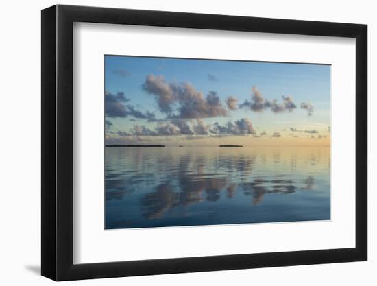 Sunset over the calm waters of Tikehau, Tuamotus, French Polynesia, Pacific-Michael Runkel-Framed Photographic Print