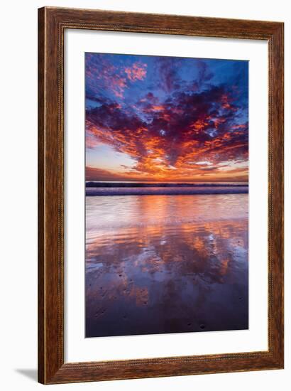 Sunset over the Channel Islands from Ventura State Beach, Ventura, California, Usa-Russ Bishop-Framed Photographic Print