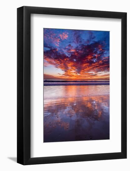 Sunset over the Channel Islands from Ventura State Beach, Ventura, California, Usa-Russ Bishop-Framed Photographic Print