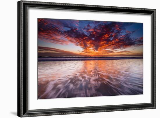 Sunset over the Channel Islands from Ventura State Beach, Ventura, California, Usa-Russ Bishop-Framed Photographic Print