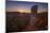 Sunset over the Chateau de Ramstein, a ruined castle in the commune of Baerenthal, in the Moselle r-Andrew Sproule-Mounted Photographic Print