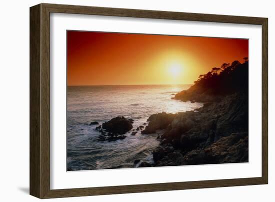 Sunset Over the Coastline of Big Sur, California-Tony Craddock-Framed Photographic Print