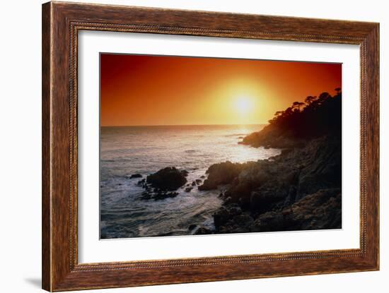 Sunset Over the Coastline of Big Sur, California-Tony Craddock-Framed Photographic Print