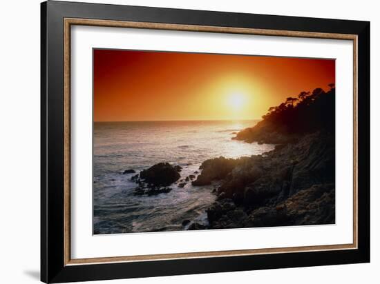 Sunset Over the Coastline of Big Sur, California-Tony Craddock-Framed Photographic Print