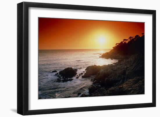 Sunset Over the Coastline of Big Sur, California-Tony Craddock-Framed Photographic Print