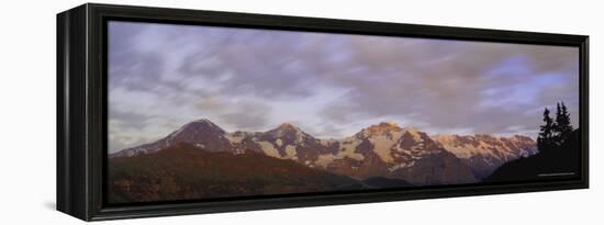 Sunset Over the Eiger, Monch and Jungfrau Mountains, Bernese Oberland, Swiss Alps, Switzerland-Simon Harris-Framed Premier Image Canvas