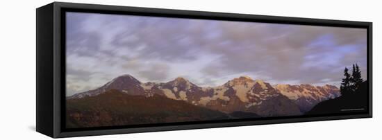 Sunset Over the Eiger, Monch and Jungfrau Mountains, Bernese Oberland, Swiss Alps, Switzerland-Simon Harris-Framed Premier Image Canvas