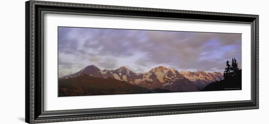 Sunset Over the Eiger, Monch and Jungfrau Mountains, Bernese Oberland, Swiss Alps, Switzerland-Simon Harris-Framed Photographic Print