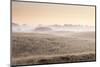 Sunset over the famous burial mounds at Sutton Hoo, Suffolk (photo)-null-Mounted Photographic Print