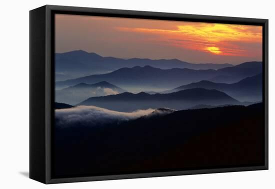 Sunset over the Great Smoky Mountains National Park, Tennessee, USA-Jerry Ginsberg-Framed Premier Image Canvas