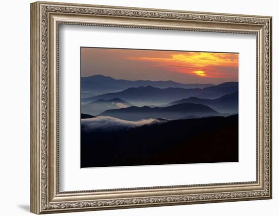 Sunset over the Great Smoky Mountains National Park, Tennessee, USA-Jerry Ginsberg-Framed Photographic Print