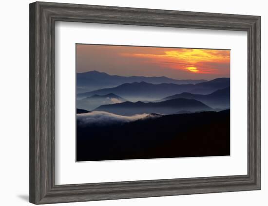 Sunset over the Great Smoky Mountains National Park, Tennessee, USA-Jerry Ginsberg-Framed Photographic Print