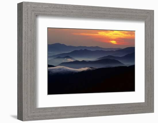 Sunset over the Great Smoky Mountains National Park, Tennessee, USA-Jerry Ginsberg-Framed Photographic Print