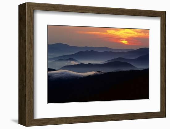 Sunset over the Great Smoky Mountains National Park, Tennessee, USA-Jerry Ginsberg-Framed Photographic Print