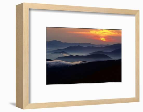 Sunset over the Great Smoky Mountains National Park, Tennessee, USA-Jerry Ginsberg-Framed Photographic Print