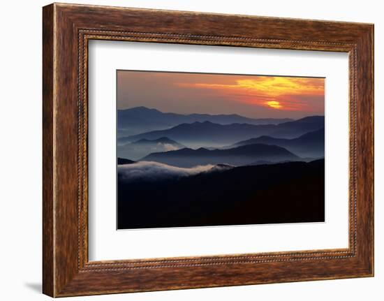 Sunset over the Great Smoky Mountains National Park, Tennessee, USA-Jerry Ginsberg-Framed Photographic Print